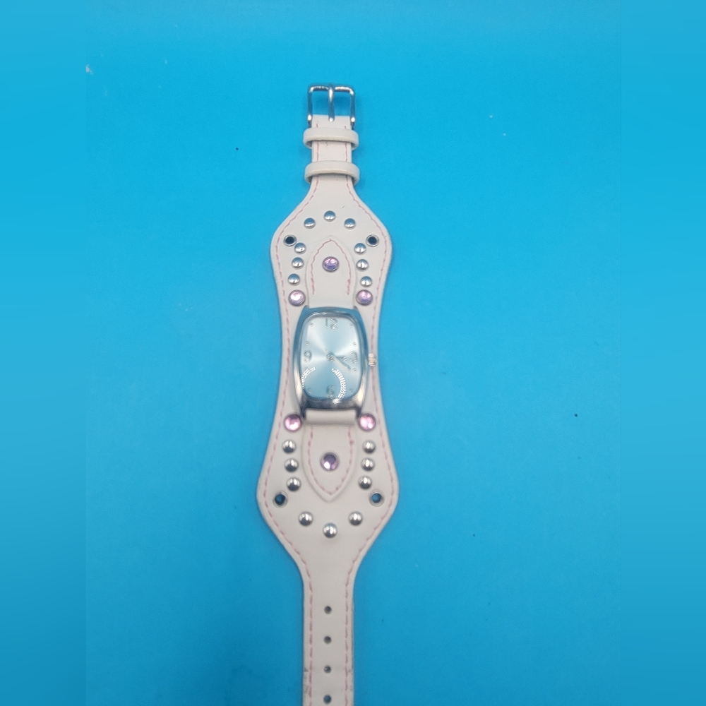1980s White Bedazzled Watch